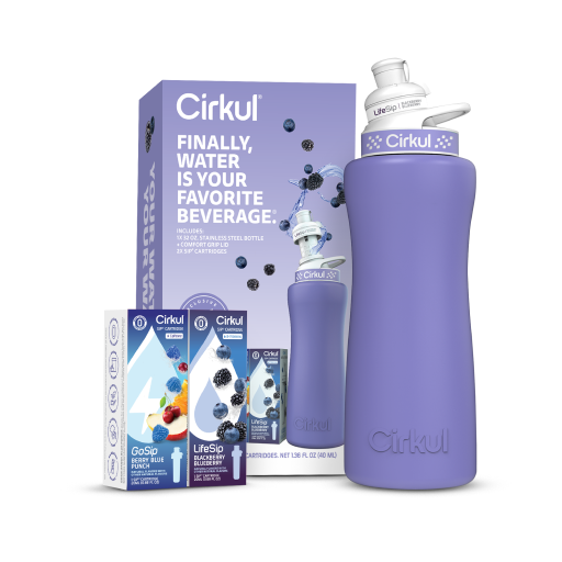 32oz. Matte Periwinkle Stainless Steel Bottle Starter Kit S8