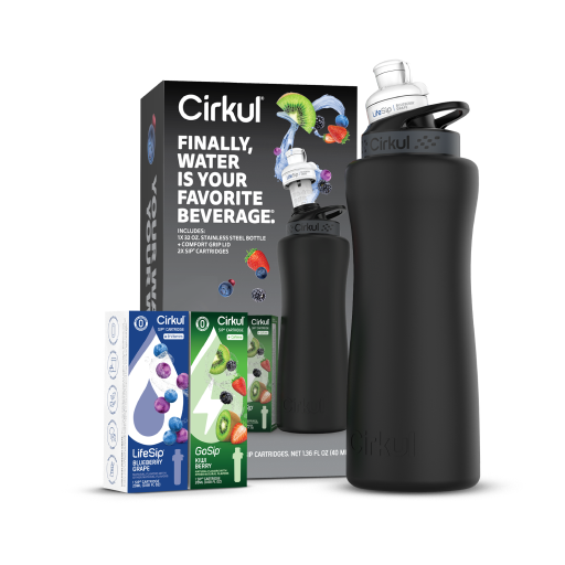 32oz. Matte Black Stainless Steel Bottle Starter Kit L2